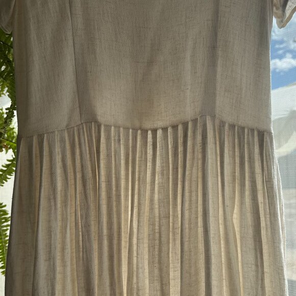 Dreamy Christy Dawn Scarlet Dress in Eggshell | XS | tailored pleated maxi - Picture 5 of 8